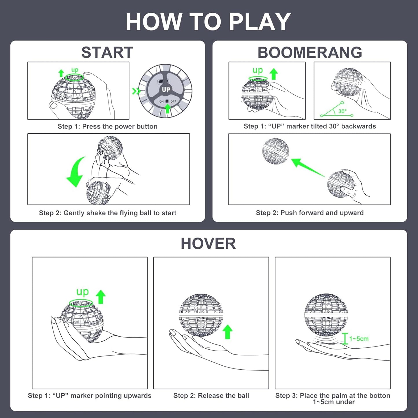 Air Spin Flying Ball Toy