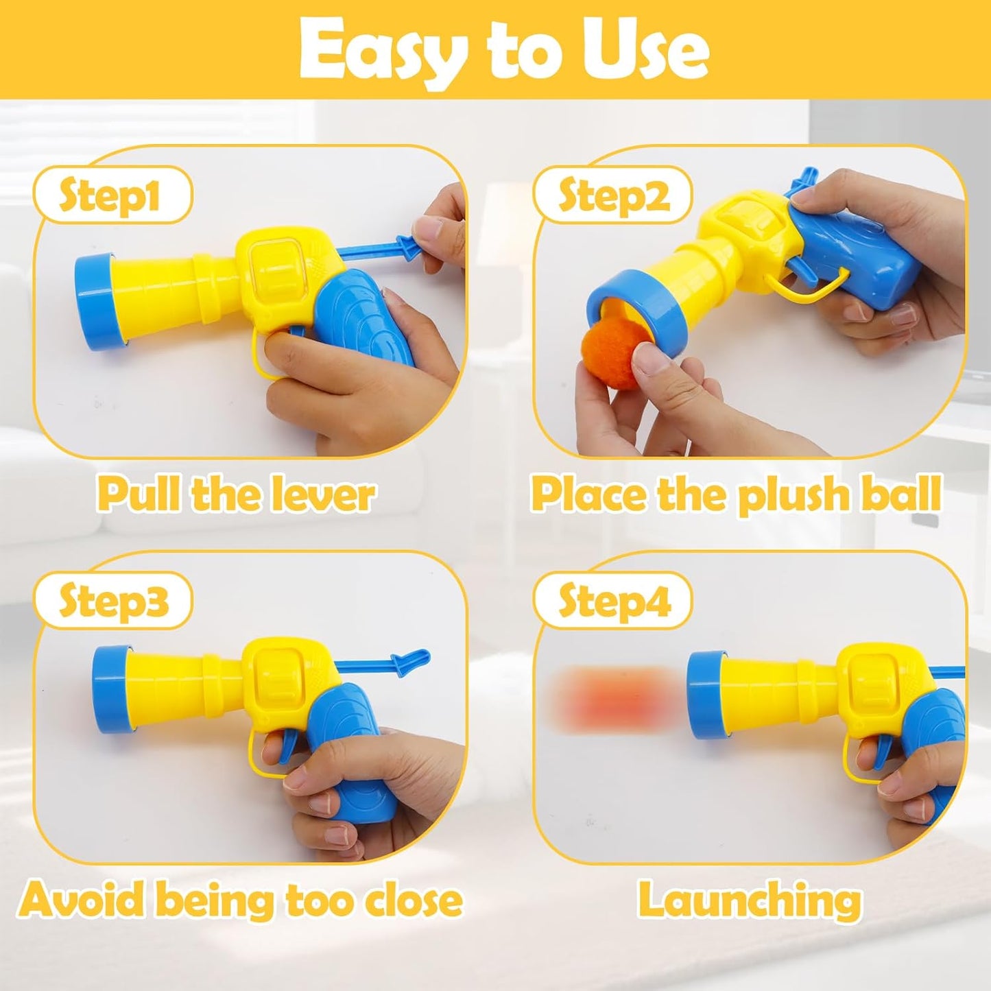 Cat Pom Pom Balls Launcher Set