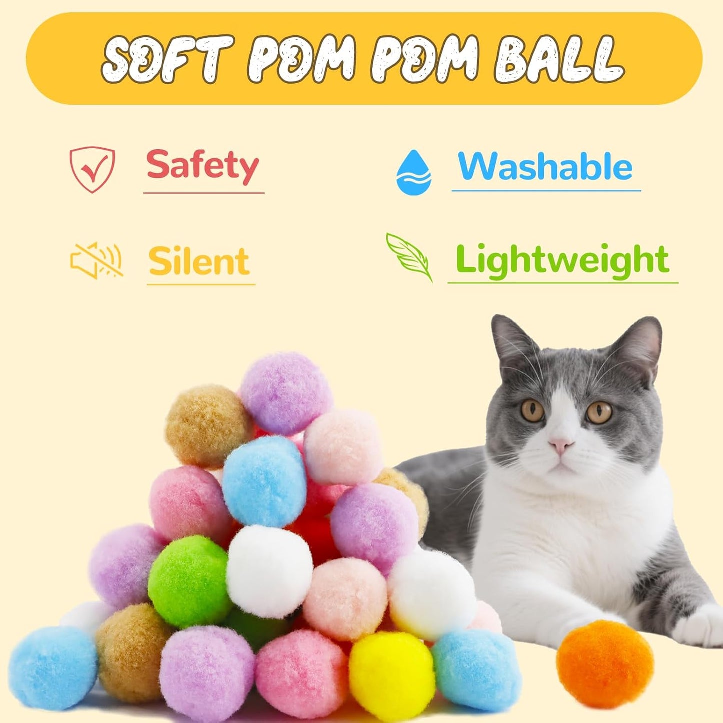 Cat Pom Pom Balls Launcher Set
