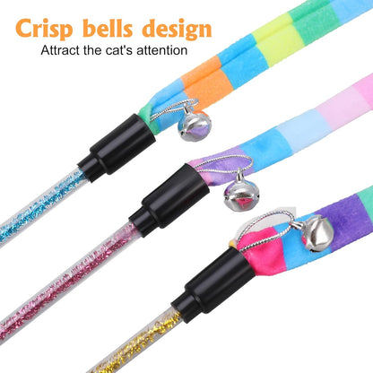 Colorful Ribbon Cat Teaser Wand Toys