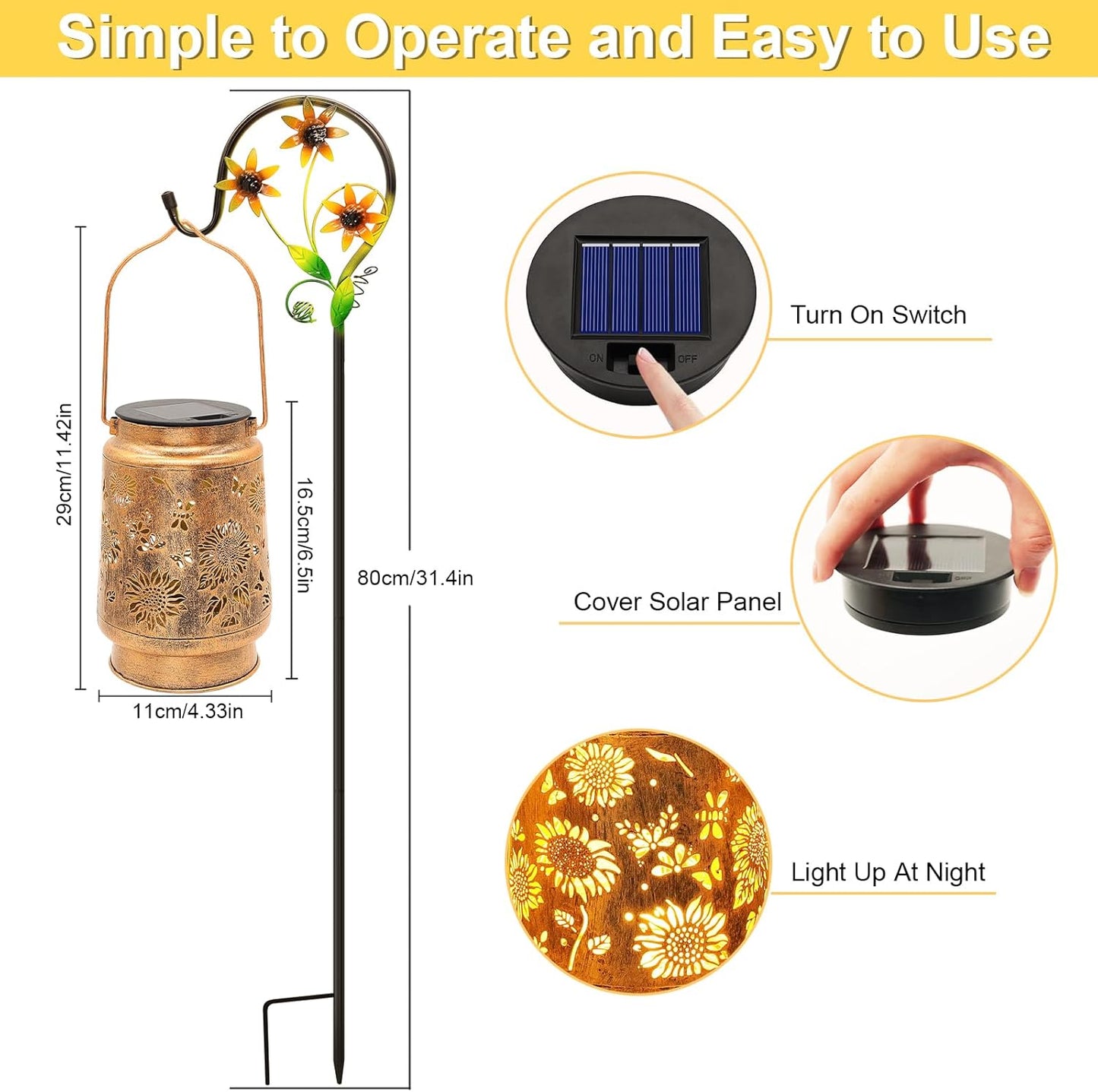 Decorative Solar Garden Light with Hook
