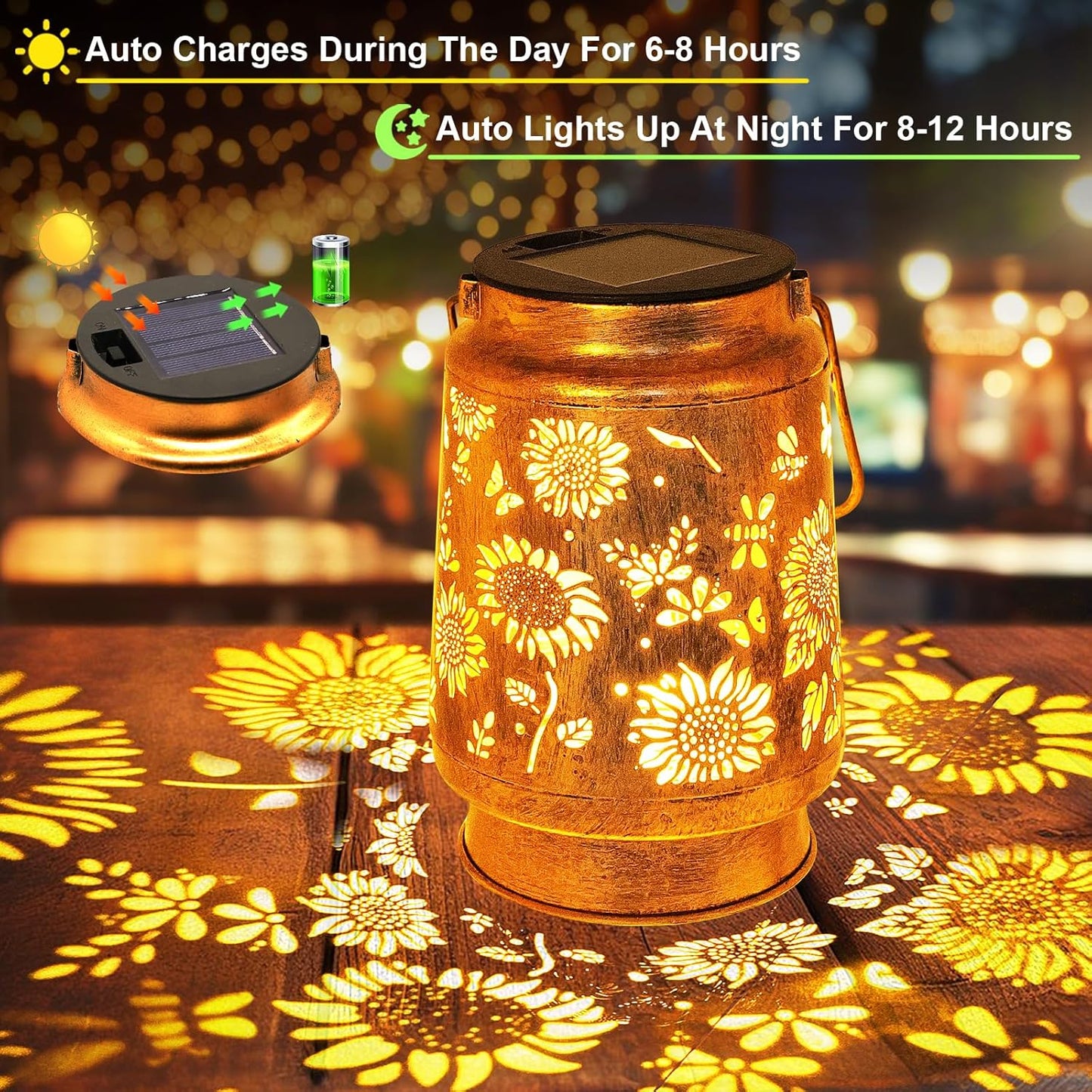 Decorative Solar Garden Light with Hook