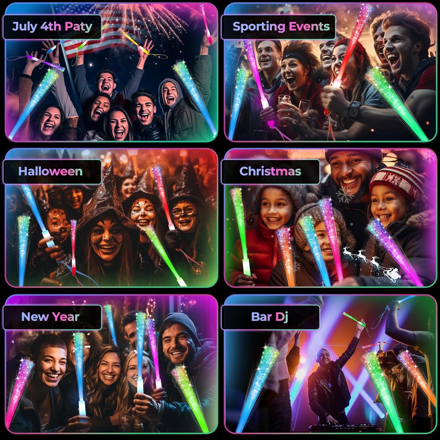 Light Up Fiber Optic Party Sticks