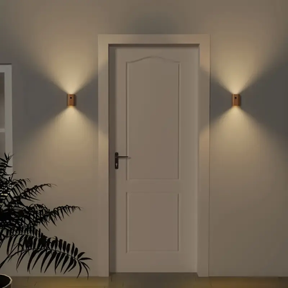 Moon Glow Wooden Wall Lamp