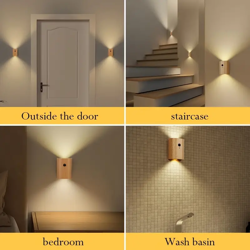 Moon Glow Wooden Wall Lamp