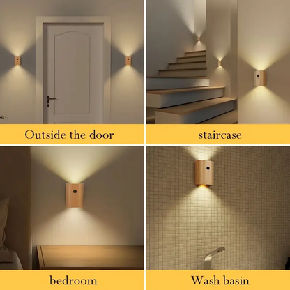 Moon Glow Wooden Wall Lamp