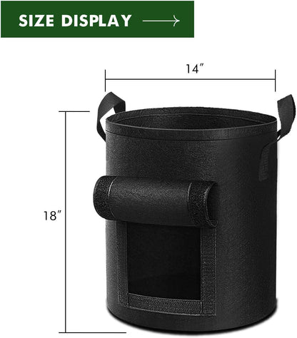 Thick Fabric Planting Bags with Window
