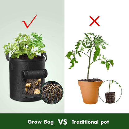 Thick Fabric Planting Bags with Window