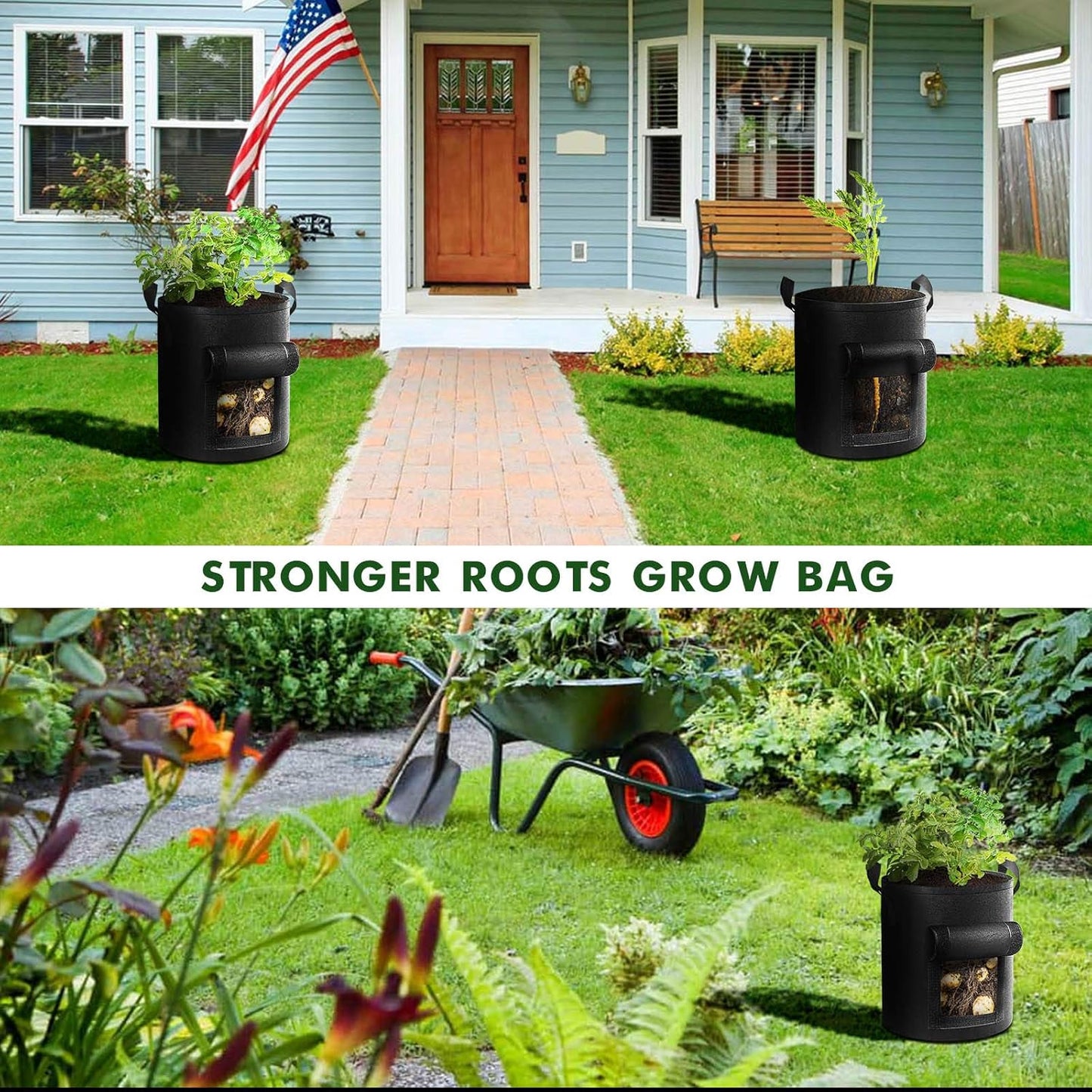 Thick Fabric Planting Bags with Window