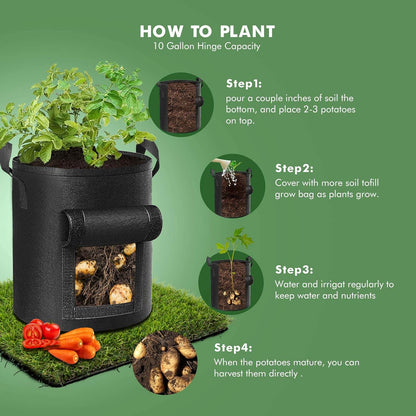Thick Fabric Planting Bags with Window