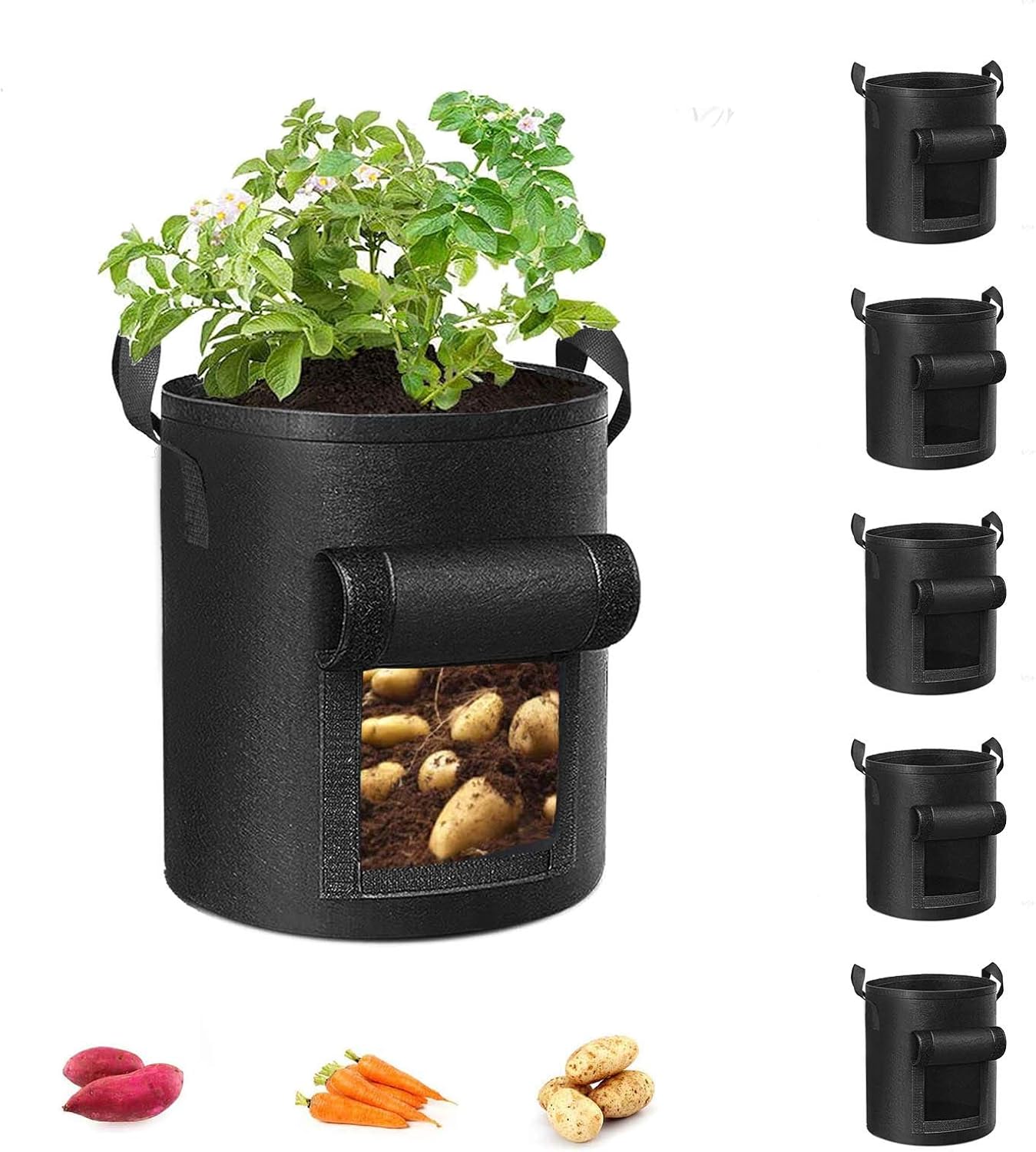 Thick Fabric Planting Bags with Window