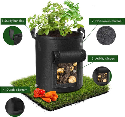 Thick Fabric Planting Bags with Window